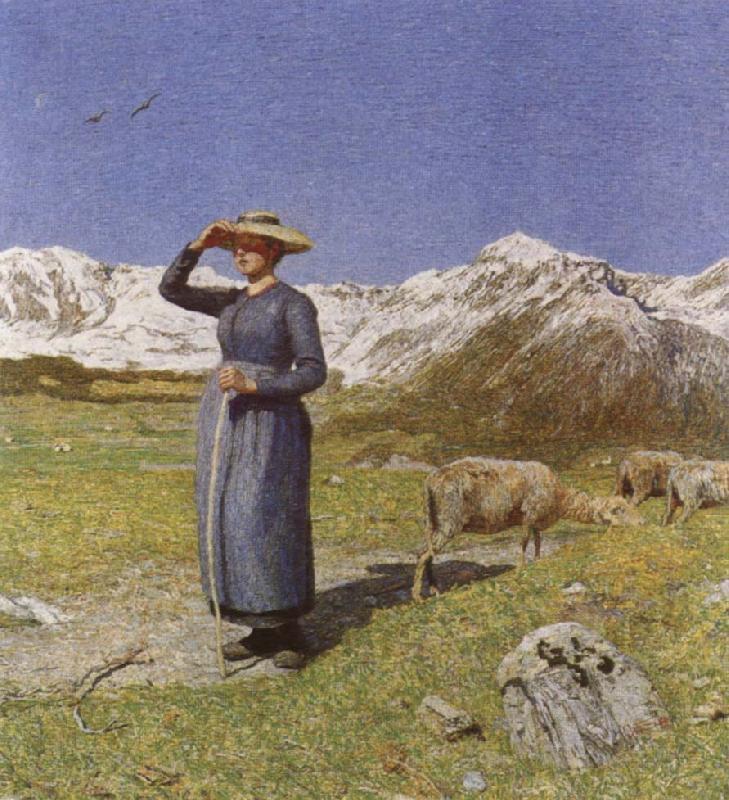 Giovanni Segantini Midday in the Alps Sweden oil painting art